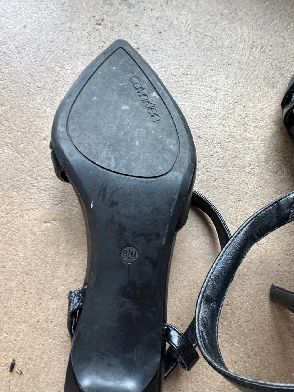 Calvin Klein Black Pointed Slingback Heels